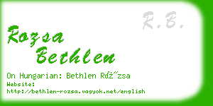 rozsa bethlen business card